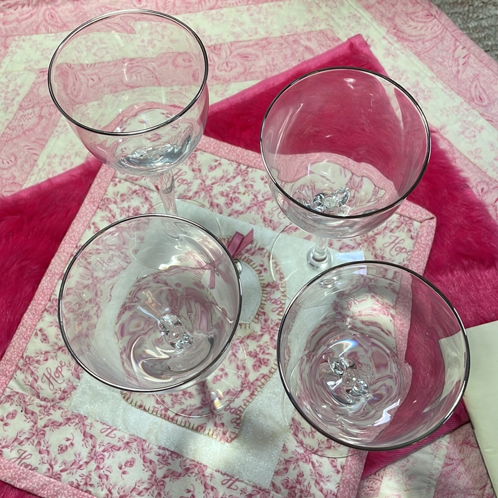 4 Replacements Lenox Expressions Shape Rhythm Wine Glasses - Picture 2 of 10